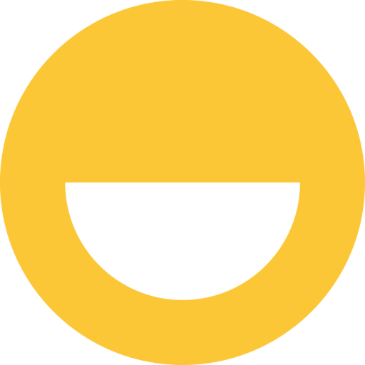 A yellow smiley face in a circle with an easy website builder.